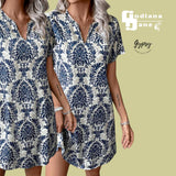 GYPSY Paisley Print V Neck Short Dress