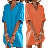 BLK Summer Neon V Neck Short Dress