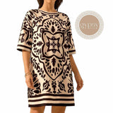 GYPSY Printed Statement Shift Dress | Bold Black & White Tribal Print