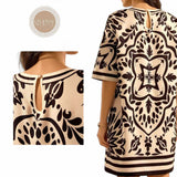 GYPSY Printed Statement Shift Dress | Bold Black & White Tribal Print