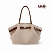 PREORDER BOLSO Canvas Leather Slouchy Dumpling Tote Bag