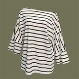 BLUSA Weekend Stripes Dolman Loose Knit Top