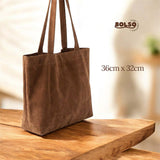 PREORDER BOLSO Vintage Boho Suede Large Open Tote Bag