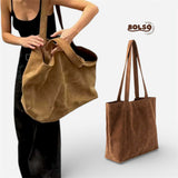 PREORDER BOLSO Vintage Boho Suede Large Open Tote Bag