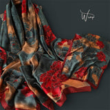 WRAP Luxury Floral Satin Scarf | Multi-Way Wrap for Day to Night Looks