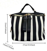 BOLSO Premium Vertical Stripe Tote Bag | Spacious Multiway Women’s Work & Daily Bag