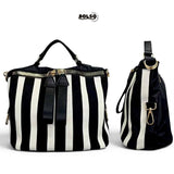 BOLSO Premium Vertical Stripe Tote Bag | Spacious Multiway Women’s Work & Daily Bag