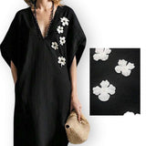 BLK Flower Embellished Woven Maxi Kaftan Dress