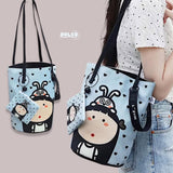 PREORDER BOLSO Art Series Canvas Sling Bucket Bag – Colorful Polka Girl Print w Charm