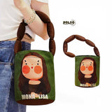 PREORDER BOLSO Art Series Canvas Bucket Bag – Girl with Pearl Earring Print w Puff Keychain