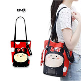 PREORDER BOLSO Art Series Canvas Sling Bucket Bag – Colorful Polka Girl Print w Charm