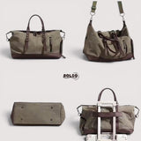 BOLSO Canvas Large Duffle Travel Bag w Sling