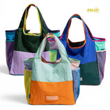 PREORDER BOLSO Color Block Dopamine Snap Closure Open Tote Bag
