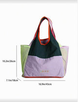 PREORDER BOLSO Color Block Dopamine Snap Closure Open Tote Bag