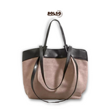 BOLSO Suede Two Tone Tote Bag