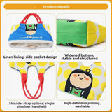 BOLSO Art Series Canvas Tote Bag Funky Girl Print w Puff Keychain