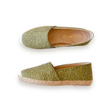 AZELEA Lace Texture Leather Abaca Espadrilles