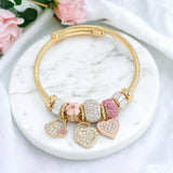BLING Charm Bracelet Gold Bangle