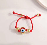 BLING Charms Gold Plated Evil Eye Rope Bracelet