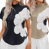 VINTA Vintage Floral Mock Neck Top
