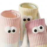 FOOTSIES 5pairs Googly Eye Hands Fun Gradient Socks