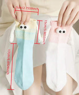 FOOTSIES 5pairs Googly Eye Hands Fun Gradient Socks