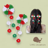 LITTLE DREAMERS 1Pair Floral Tassel Colorful Hair Clips for Kids