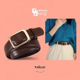 TAILLE Vintage Classic Square Buckle Faux Leather Belt