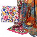 WRAP 85cm Silky Printed Square Bandana Scarf