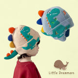 LITTLE DREAMERS Kids Dinosaur Pattern Knitted Costume Beanie Hat 3-8yrs