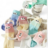 FOOTSIES 5pairs Googly Eye Hands Fun Gradient Socks