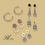 BLING 5pairs Set Vintage Classics Stud Earrings