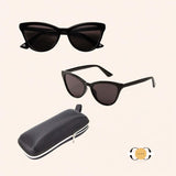 ILUV Vintage Cat’s Eye Black Fashion Glasses with Hard Case