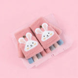LITTLE DREAMERS Cartoon Rabbit Rainbow Open Finger Kids Cute Winter Gloves