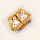 LITTLE DREAMERS Cartoon Rabbit Rainbow Open Finger Kids Cute Winter Gloves
