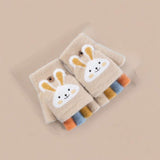 LITTLE DREAMERS Cartoon Rabbit Rainbow Open Finger Kids Cute Winter Gloves