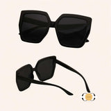 ILUV Acrylic Black on Black Vintage Fashion Glasses with Hard Case