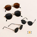 ILUV 2pcs Vintage Metal Frame Fashion Glasses Set