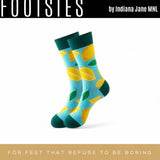 FOOTSIES Fruity Funky Retro Vintage Plaid Pattern Crew Socks Pair