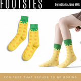 FOOTSIES Fruity Funky Retro Vintage Plaid Pattern Crew Socks Pair
