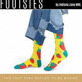 FOOTSIES Fruity Funky Retro Vintage Plaid Pattern Crew Socks Pair