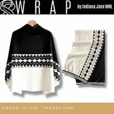 WRAP Warm Knitted Diamond Pattern Shawl Cardigan