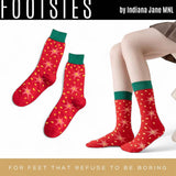 FOOTSIES Fruity Funky Retro Vintage Plaid Pattern Crew Socks Pair