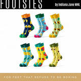 FOOTSIES Fruity Funky Retro Vintage Plaid Pattern Crew Socks Pair