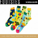 FOOTSIES Fruity Funky Retro Vintage Plaid Pattern Crew Socks Pair