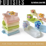 FOOTSIES 5pairs Floral Colorful Details Pattern Ankle Socks
