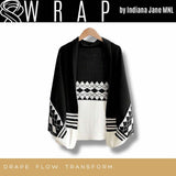 WRAP Warm Knitted Diamond Pattern Shawl Cardigan