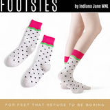 FOOTSIES Fruity Funky Retro Vintage Plaid Pattern Crew Socks Pair