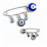 BLING Minimalist Gold Plated Rhinestone Evil Eye Brooch Pin