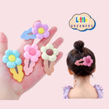 LITTLE DREAMERS 4pcs Set Colorful Flower Hair Clips for Girls